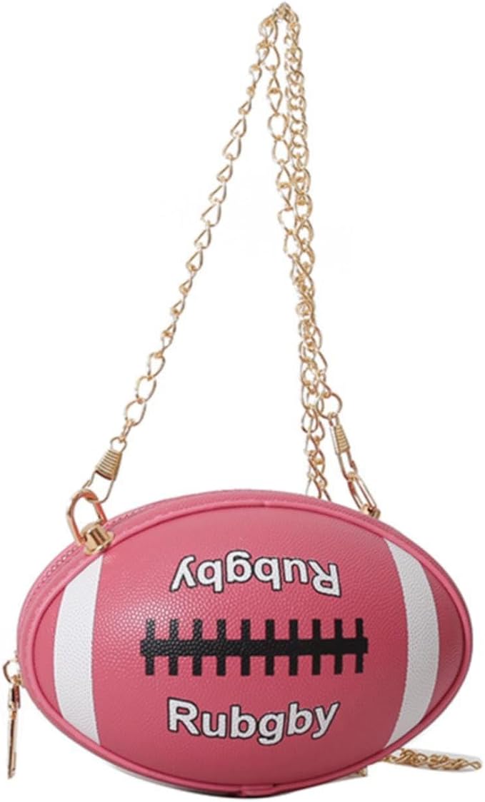 GEZHEN Rugby Shape Women Daily Handbag Clutch Bag Shoulder Crossbody Girl's Purse Novelty Funny Forest Style Soft Girl Single Chain Small Round