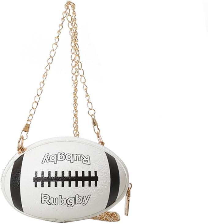GEZHEN Rugby Shape Women Daily Handbag Clutch Bag Shoulder Crossbody Girl's Purse Novelty Funny Forest Style Soft Girl Single Chain Small Round