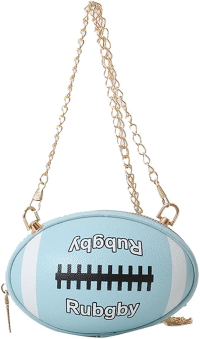 GEZHEN Rugby Shape Women Daily Handbag Clutch Bag Shoulder Crossbody Girl's Purse Novelty Funny Forest Style Soft Girl Single Chain Small Round