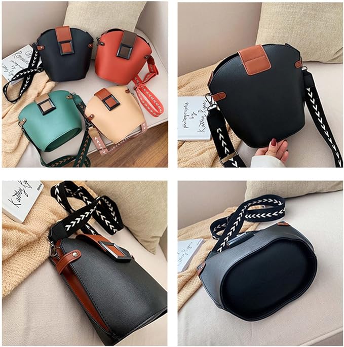 Casual Handbag with Wide Strap, Luxury Women's Shoulder Bags, PU Leather Crossbody Bag (Color: Khaki, Size: 9 * 7 * 5 inch) Brand: EKLART