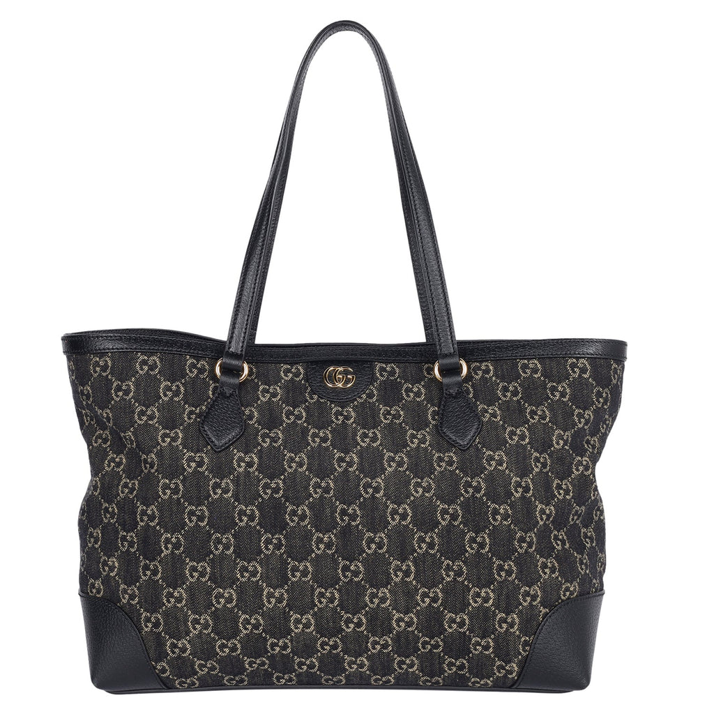 GUCCI GG Jacquard Denim Ophidia Shopping Tote