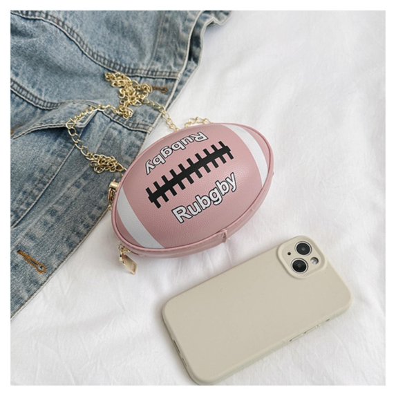 GEZHEN Rugby Shape Women Daily Handbag Clutch Bag Shoulder Crossbody Girl's Purse Novelty Funny Forest Style Soft Girl Single Chain Small Round