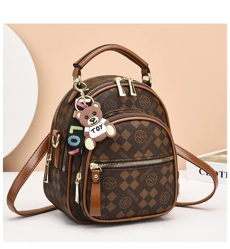 Brand Luxury Backpacks Soft Leather Waterproof Bagpack Preppy Style Young Student Bags Multifunction Mochilas Feminina Sac A Dos