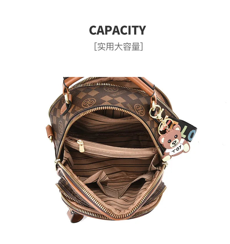 Brand Luxury Backpacks Soft Leather Waterproof Bagpack Preppy Style Young Student Bags Multifunction Mochilas Feminina Sac A Dos