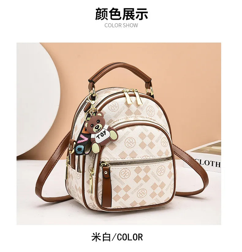 Brand Luxury Backpacks Soft Leather Waterproof Bagpack Preppy Style Young Student Bags Multifunction Mochilas Feminina Sac A Dos