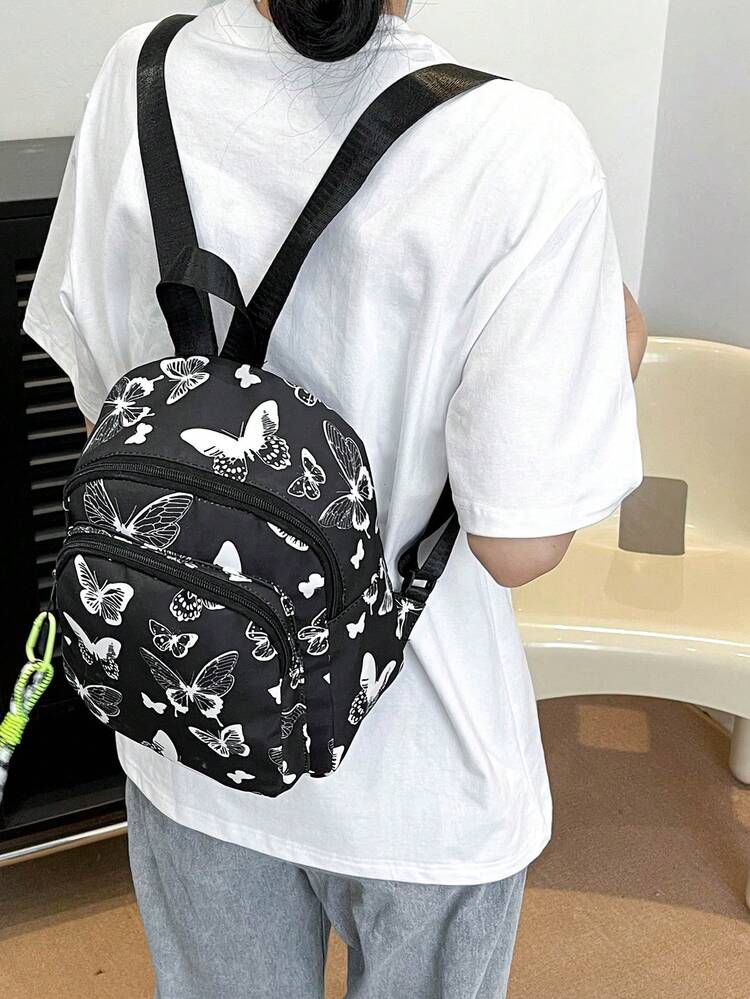 Title: 🦋 Cute Butterfly Print Mini Backpack for Girls &amp; Women