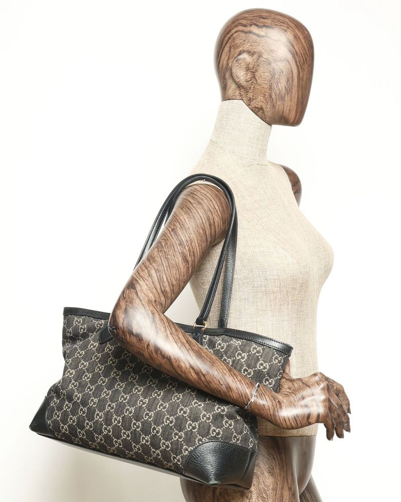 GUCCI GG Jacquard Denim Ophidia Shopping Tote