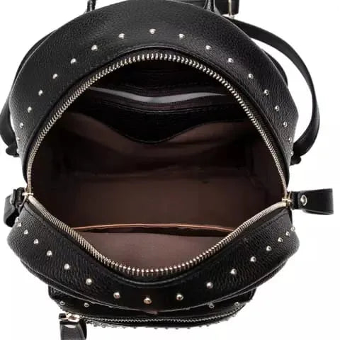 PU Leather Fashion Backpack for Women - Collage Backpack For Girls - Black Backpack for Girls- Shoulder Bag